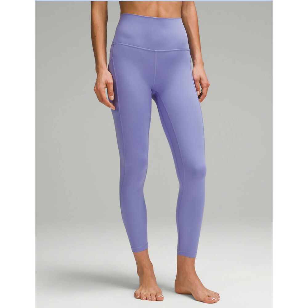Lululemon Align High Rise Crop Leggings 21" Water Drop Blue Yoga Pants SZ 18